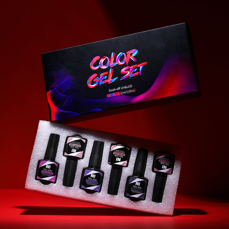 Gel Nail Polish Set 8ml 6 Bottles Boxed Manicure Japanese Nail Color