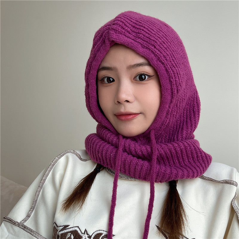 Pull Rope Simple Knit Head Hat