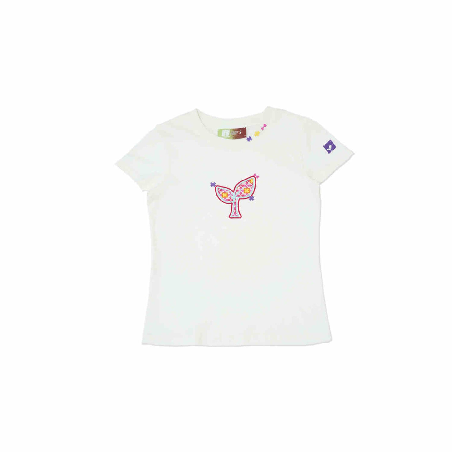 Broderet slim-fit kortærmet T-shirt til kvinder