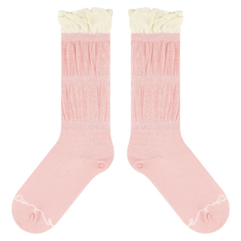 Ballet Sweet Girl Lace Medium Short Thin Japanese JK Women's Socks