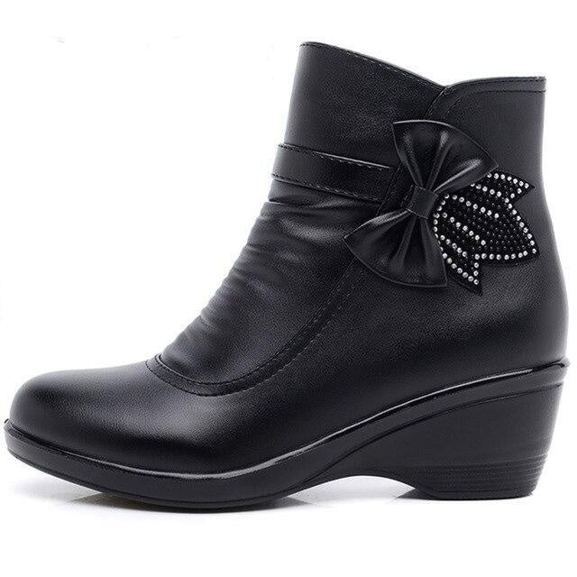 Middle-aged And Elderly Plus Velvet Thick Short Boots Elderly Snow Boots