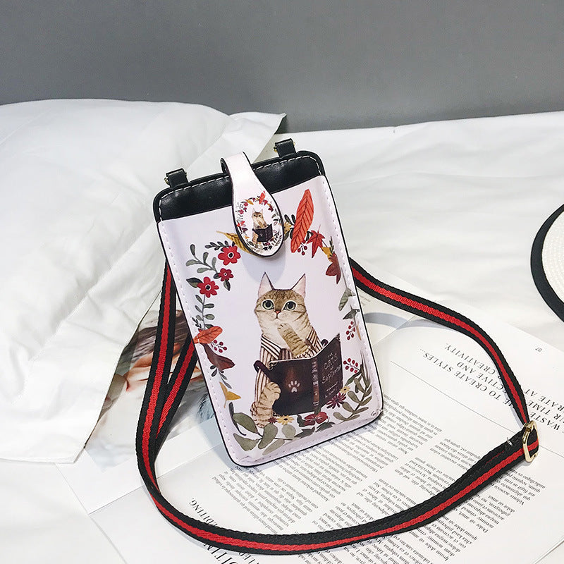 Printed Cartoon Mobile Phone Bag Women's Messenger