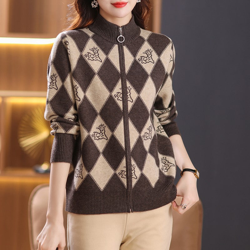 Design Sense Niche Lynlås Ståkrave Løs Sweater