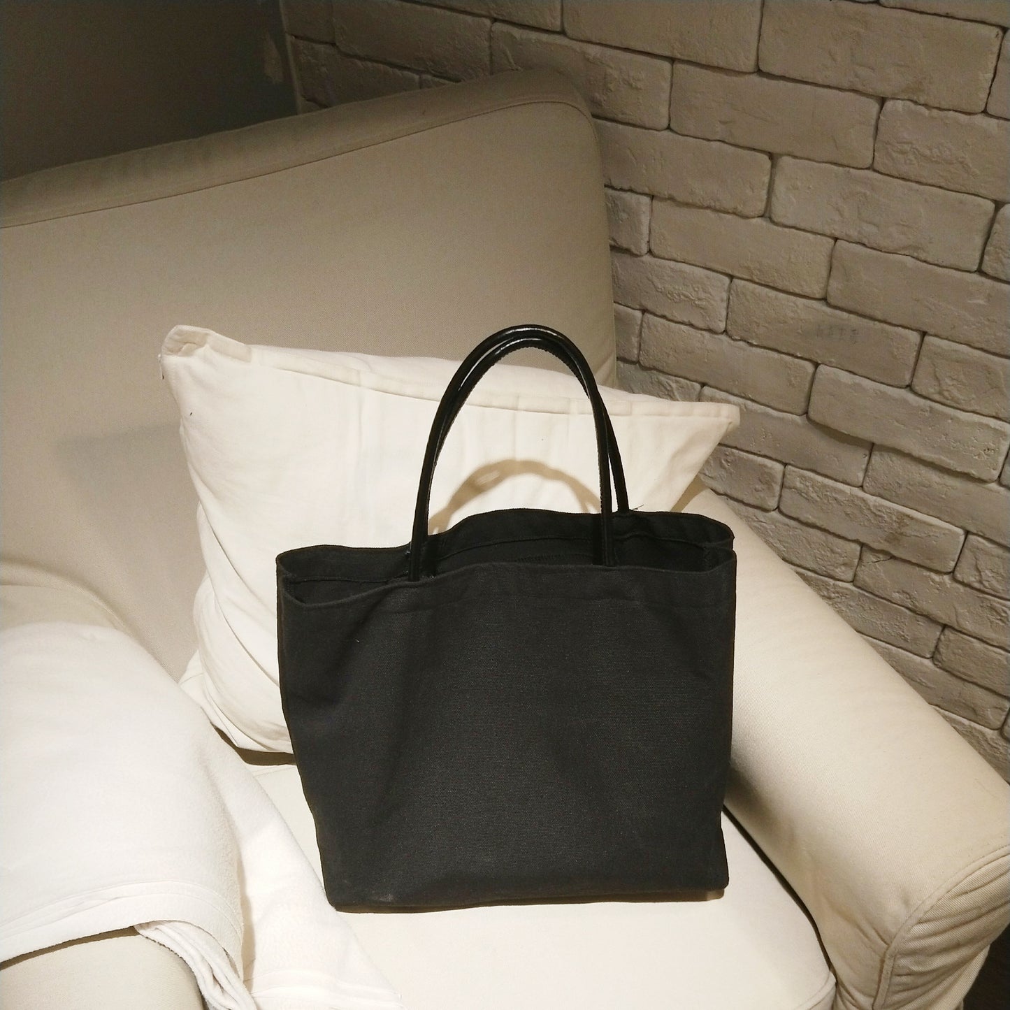Large-capacity Storage Simple Canvas Bag Solid Color Handbag