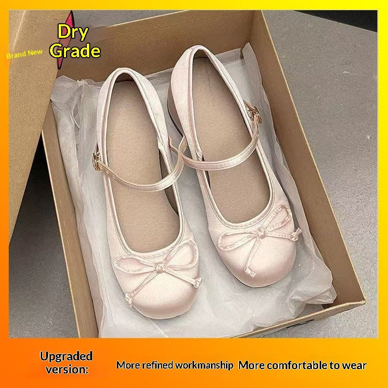 New Buckle Strap Versatile Chunky Heel Round Toe French Chic Shallow Cut Qipao Mary Jane Shoes