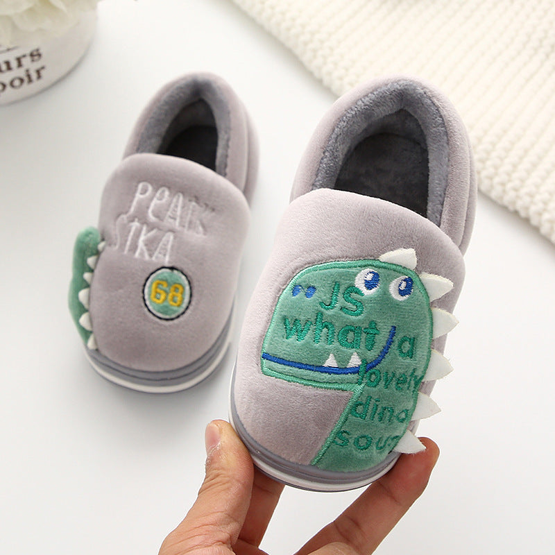 Children's Cotton Slippers Boys Winter Bag Root And Velvet