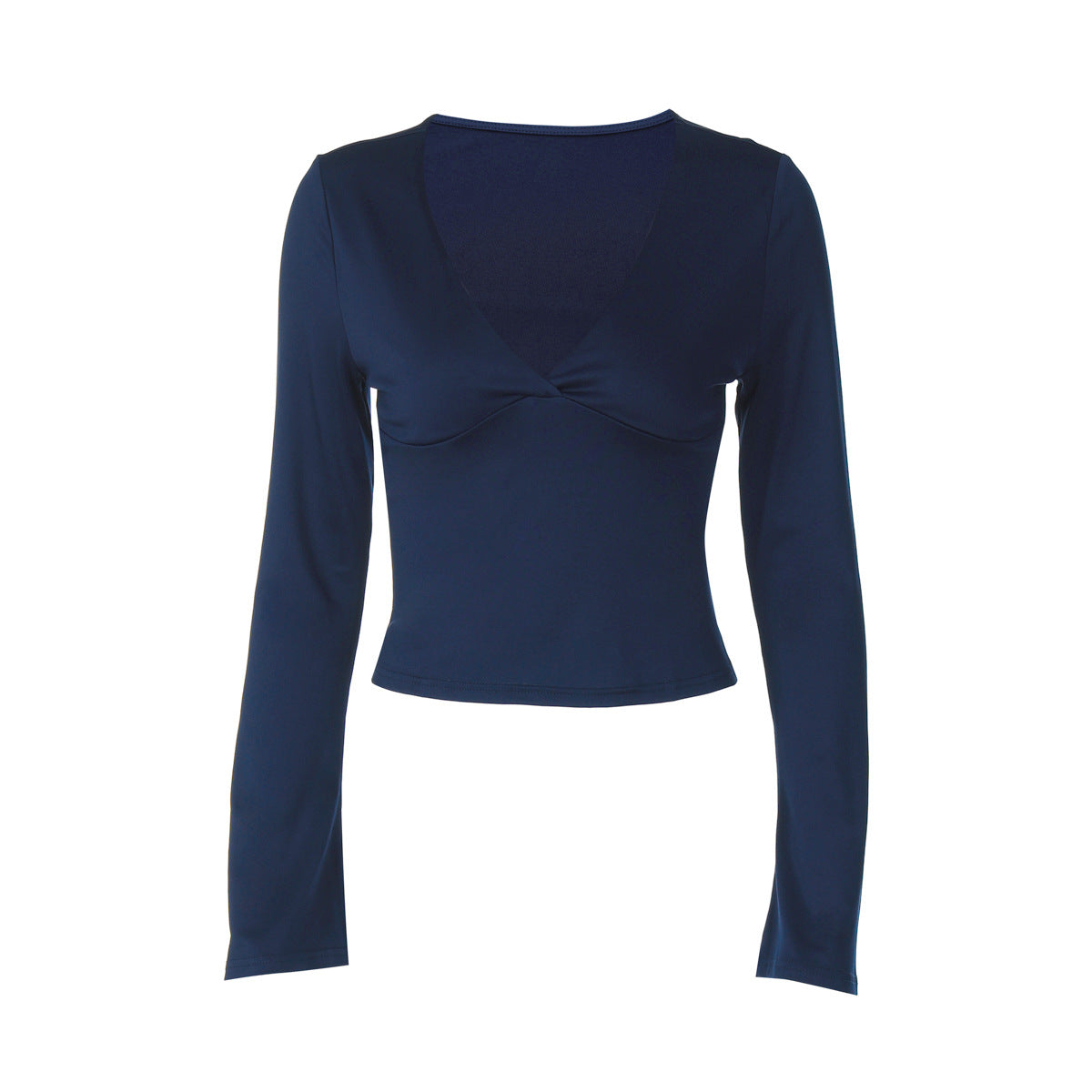 Sexy Deep V Midriff-baring Top Slim Fit All-matching Sweater