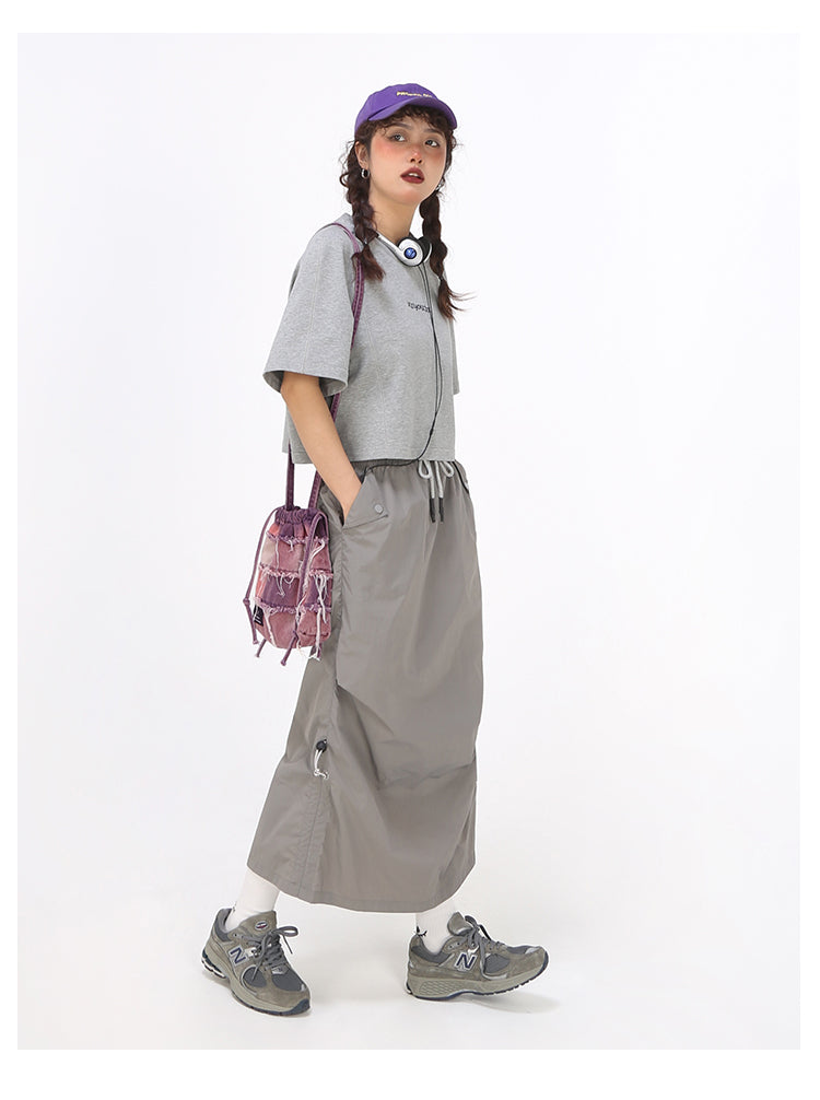 Pile Style Pleated Women's Splash-proof Split Skirt