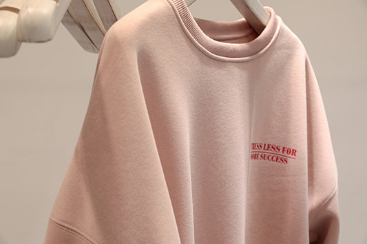 Fleece-lined Thick Lazy Round Neck Loose Sweatshirt Women