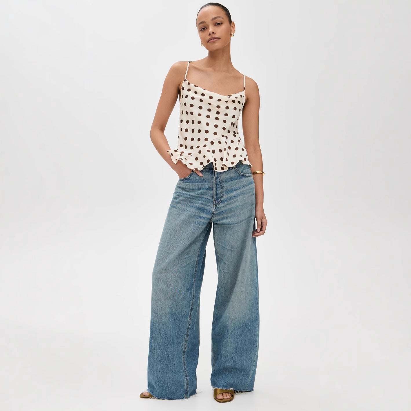 Women's Polka Dot Thin Shoulder Camisole