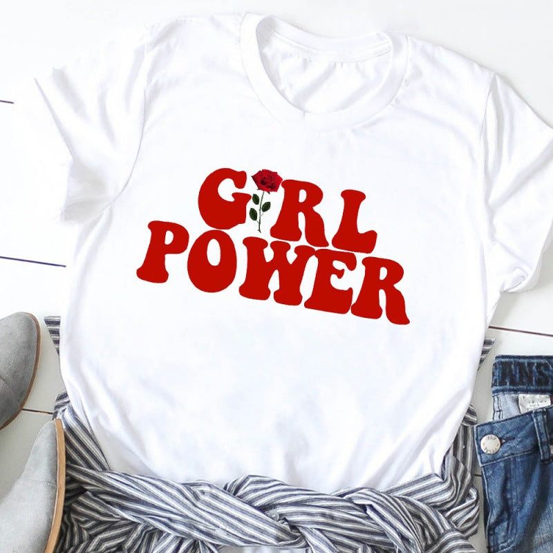 European And American Suffragette Round Neck Short-sleeved T-shirt
