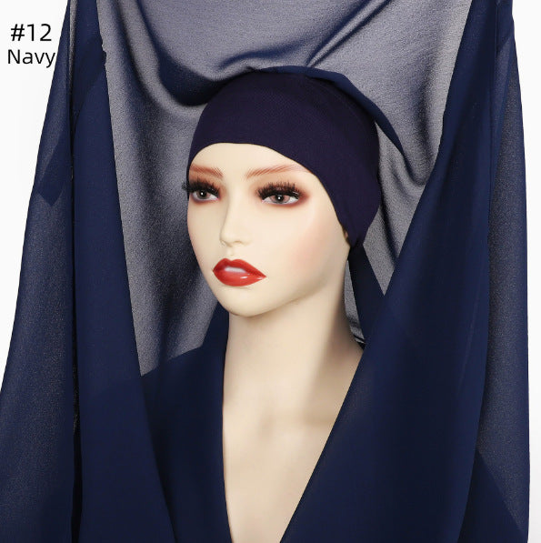 Lazy Chiffon Convenient Headscarf Magnetic Buckle Fixed
