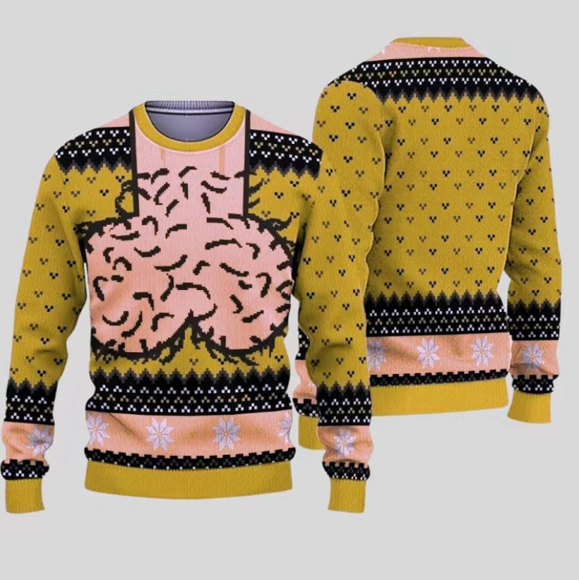 Christmas-themed Print Loose-fit Crewneck Sweater