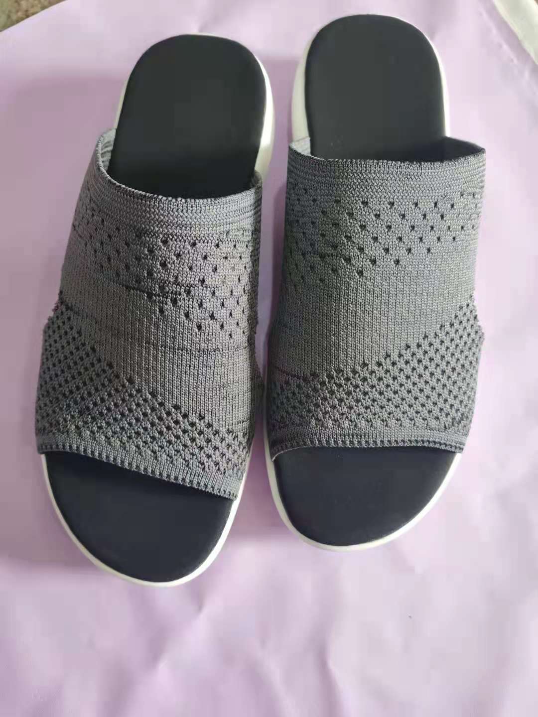 Flat Bottom Fish Mouth Mesh Breathable Ladies Slippers