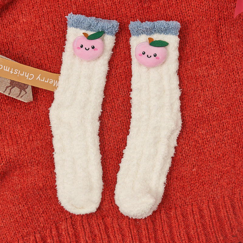 Coral Socks For Children In Autumn And Winter