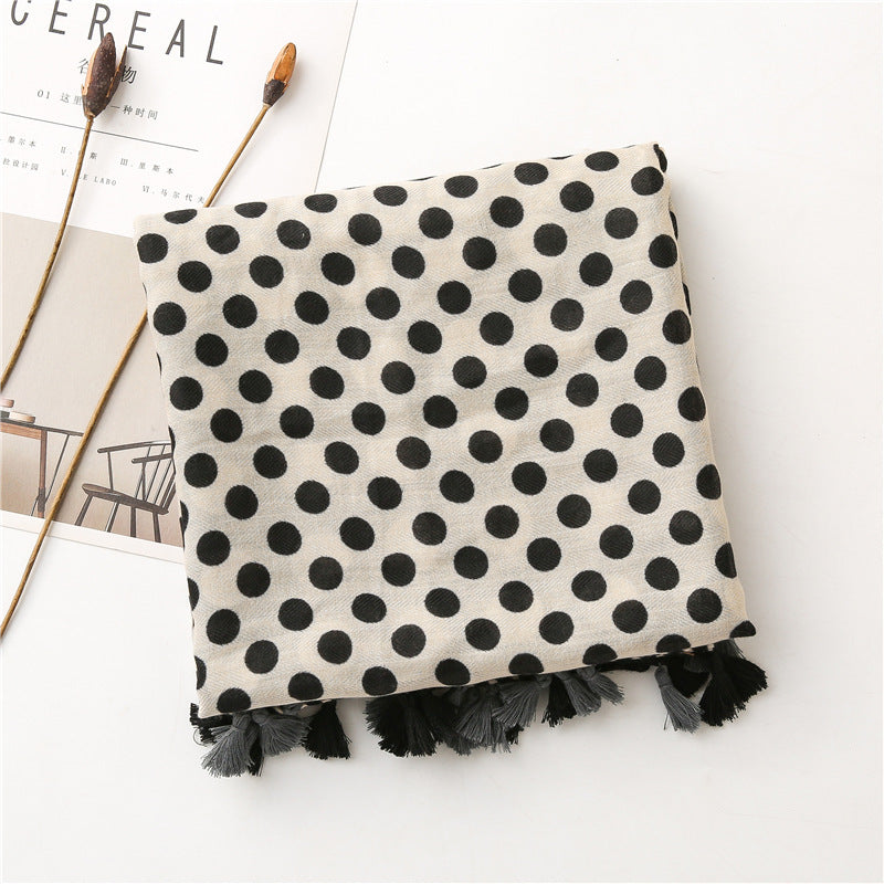 Arranged Cotton And Linen Stitching Long Scarf