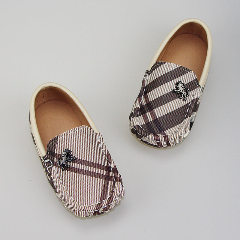 Temperament Leopard Print Spring Fashion Soft-soled Children's Peas Shoes