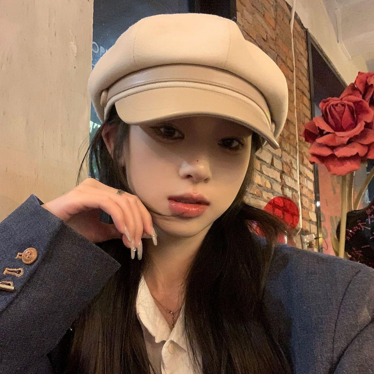 Autumn And Winter Women's Woolen Octagonal Cap Beret