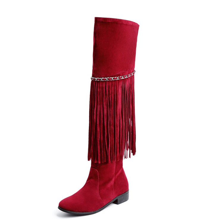 New Autumn And Winter Women's Shoes With Chain Metal Decoration