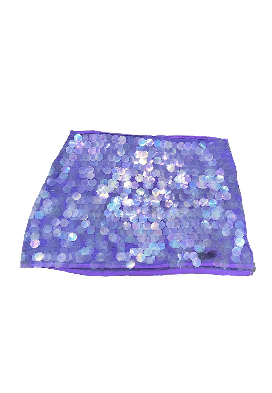 Women's Solid Color Irregular Size Sequin Miniskirt