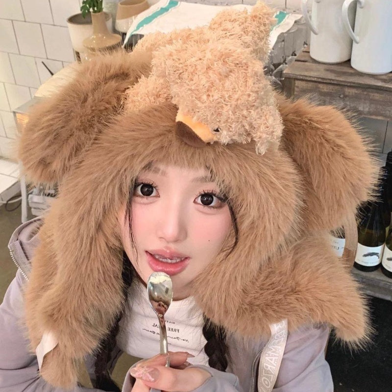 Fluffy Soft And Adorable Warm Autumn And Winter Plush Cold-proof Earmuffs