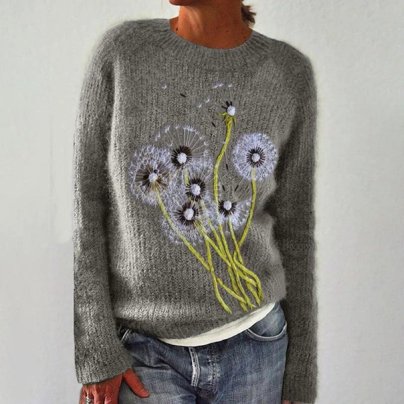 Round Neck Soft Sweater Casual Coat Sweater