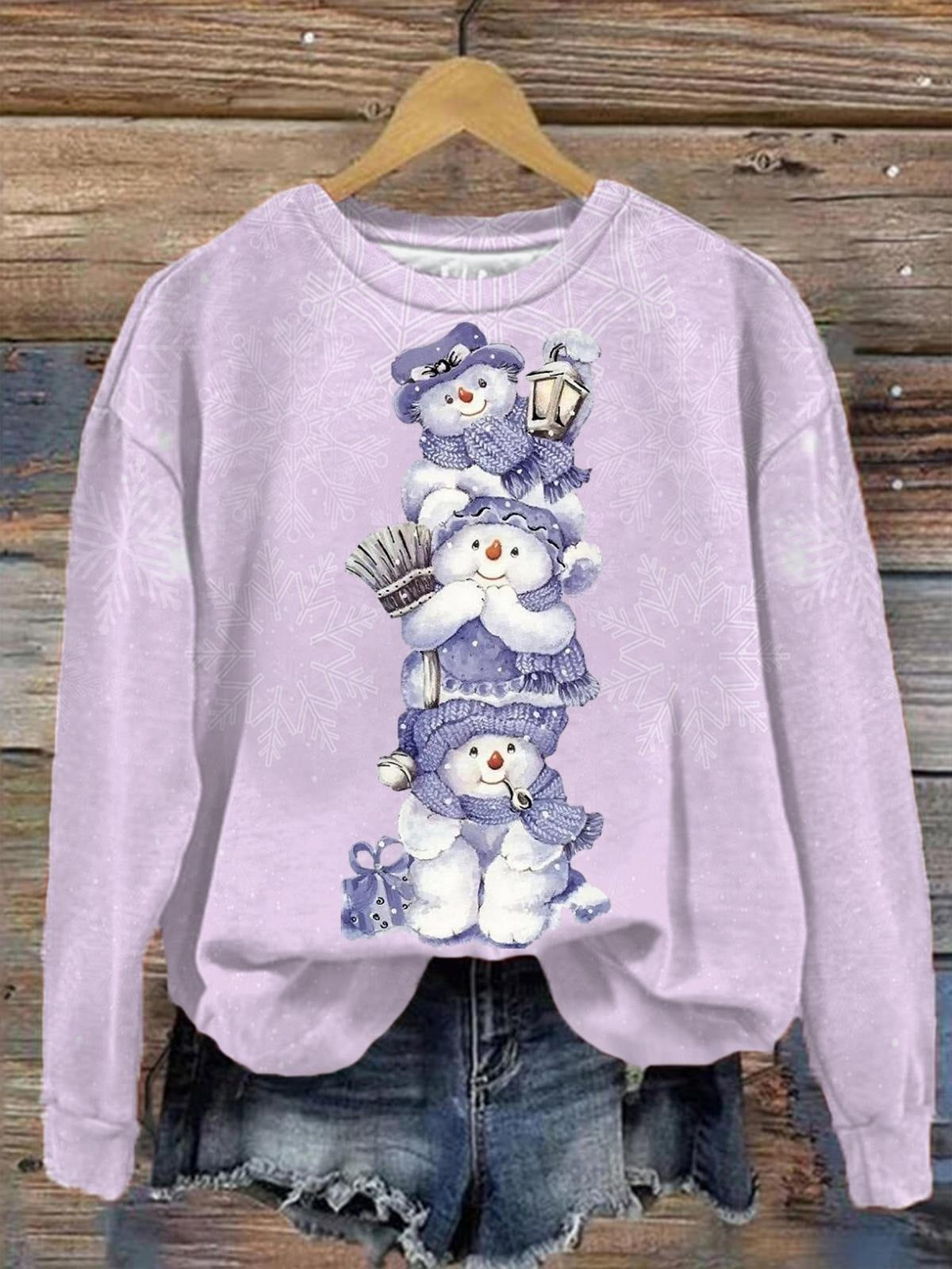 Printed New Loose Christmas Tree Pullover Men's And Women's Round Neck Sweater