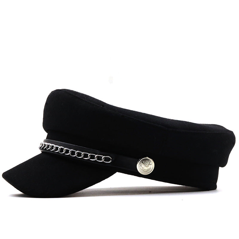 Street Versatile Chain Military Hat Fashion