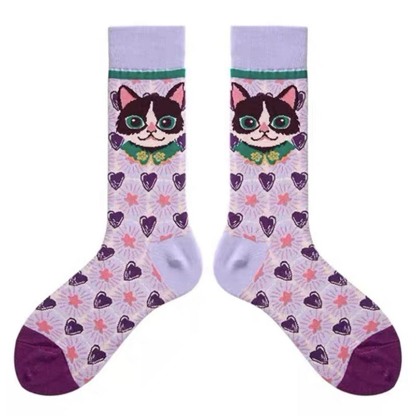 Personalized Tube Fashion Cute Illustration Pile Pile Of Socks