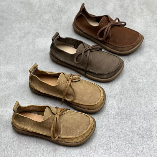 Retro Artistic Versatile Flat Lace-up Shoes For Women
