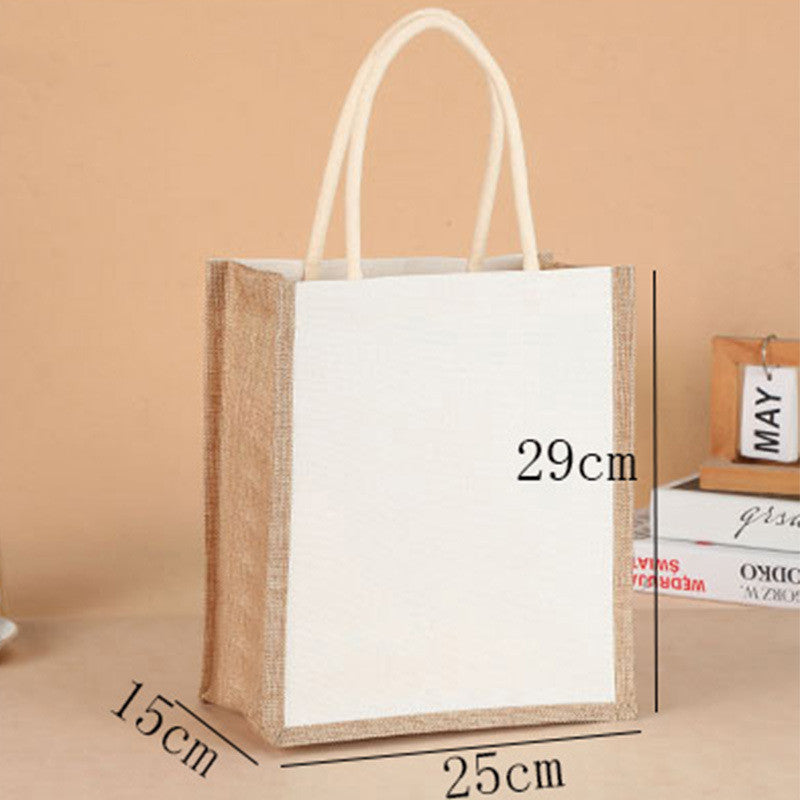 Burlap Hand Painted Canvas Linen Tote Bag