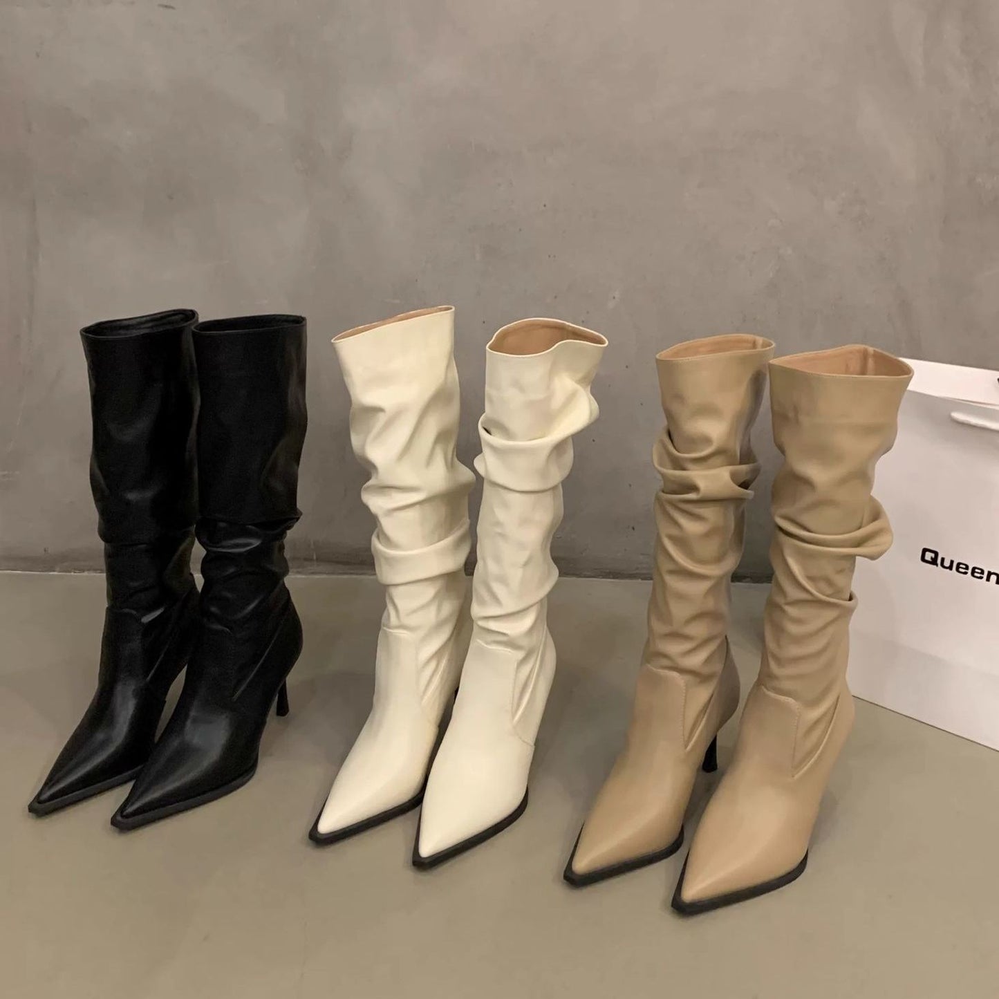 New High-rise Retro Niche-design Over-the-knee Boots