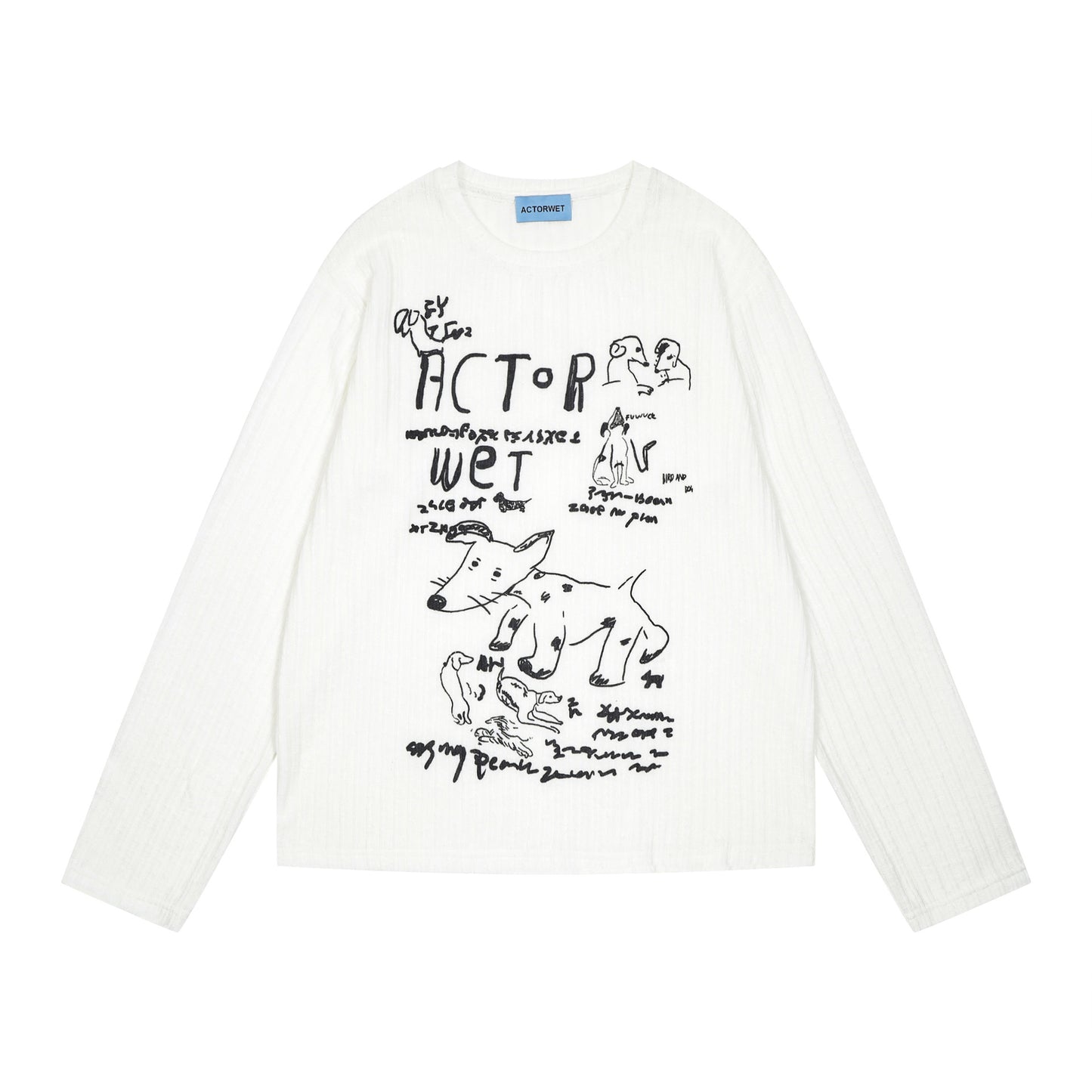 Hong Kong Style Retro Letter Animal Print Top