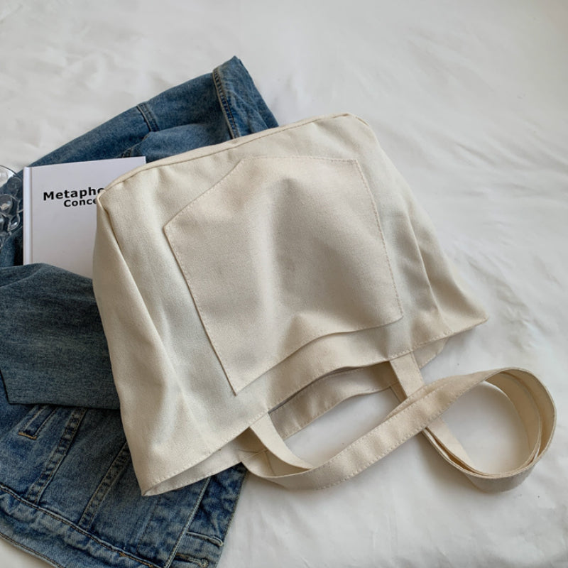 Japanese Lazy Style Solid Color Casual Large Capacity Shoulder Bag