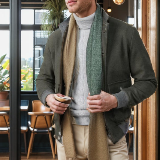 Herre design langærmet top med opretstående krave