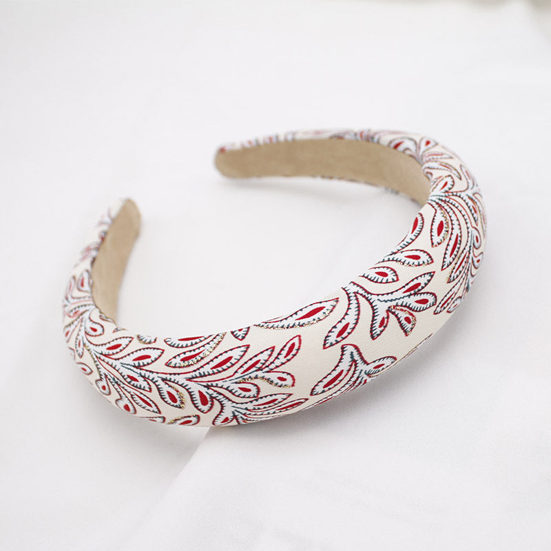 European And American Pu Leather Thickened Sponge Headband
