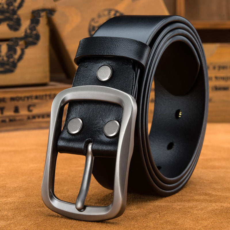 Men's Plus Size Casual First Layer Cow Leather Belt