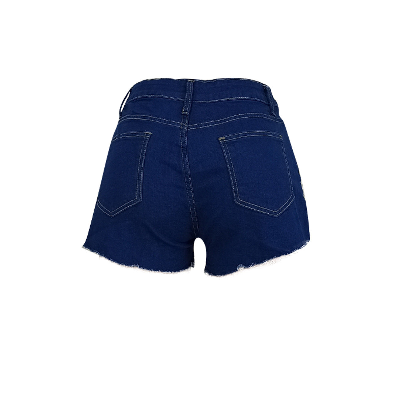 European And American Women's Fashion Nails Brushed Edge Denim Shorts