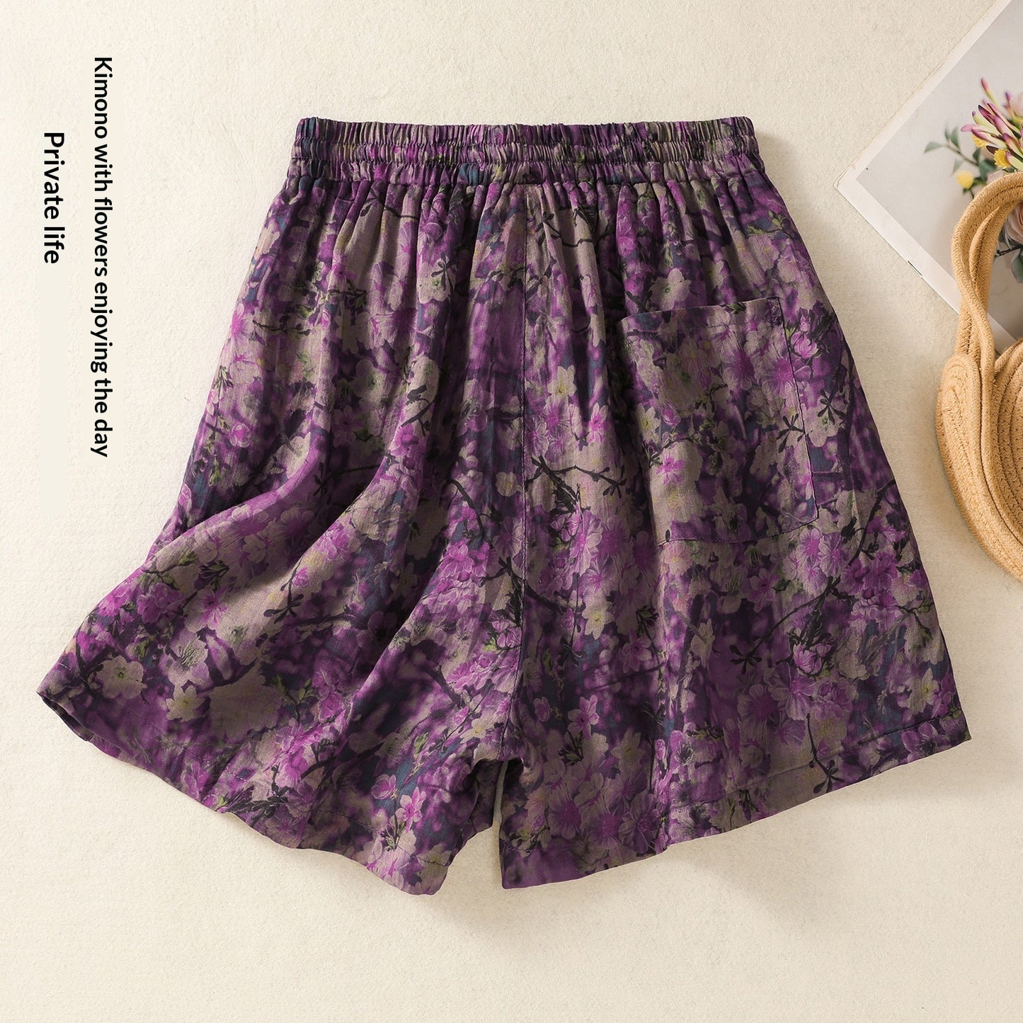Lightweight Floral-print Shorts With A Lining