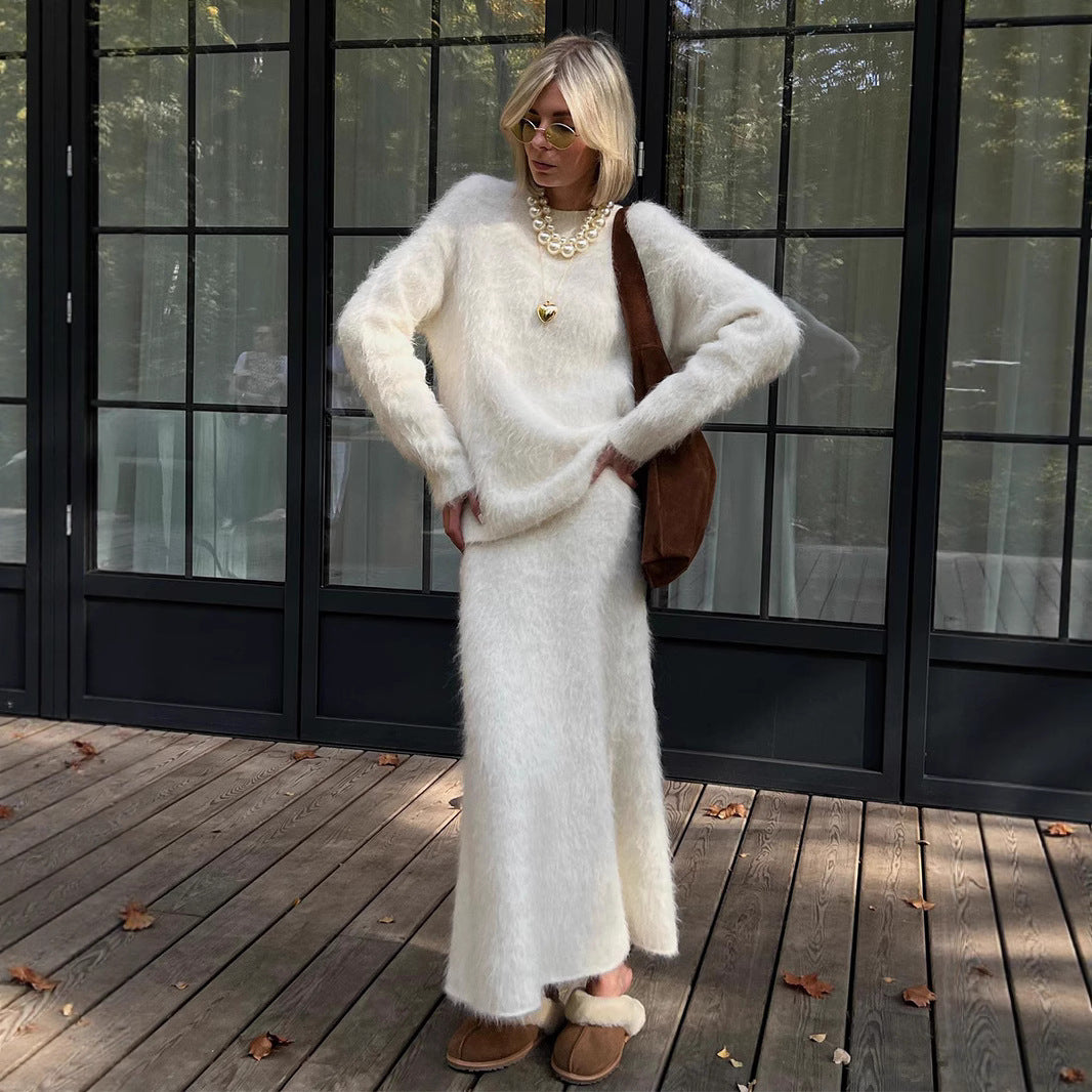 Skirt Suit Women's Knitted Sweater Suit