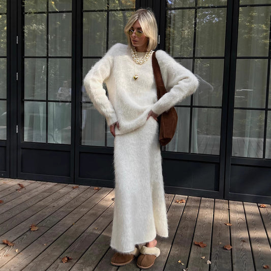Skirt Suit Women's Knitted Sweater Suit