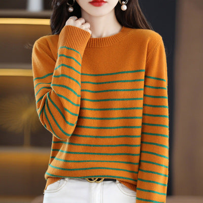 Autumn And Winter Women's Wool Sweater New Fashion Round Neck Inner Wear