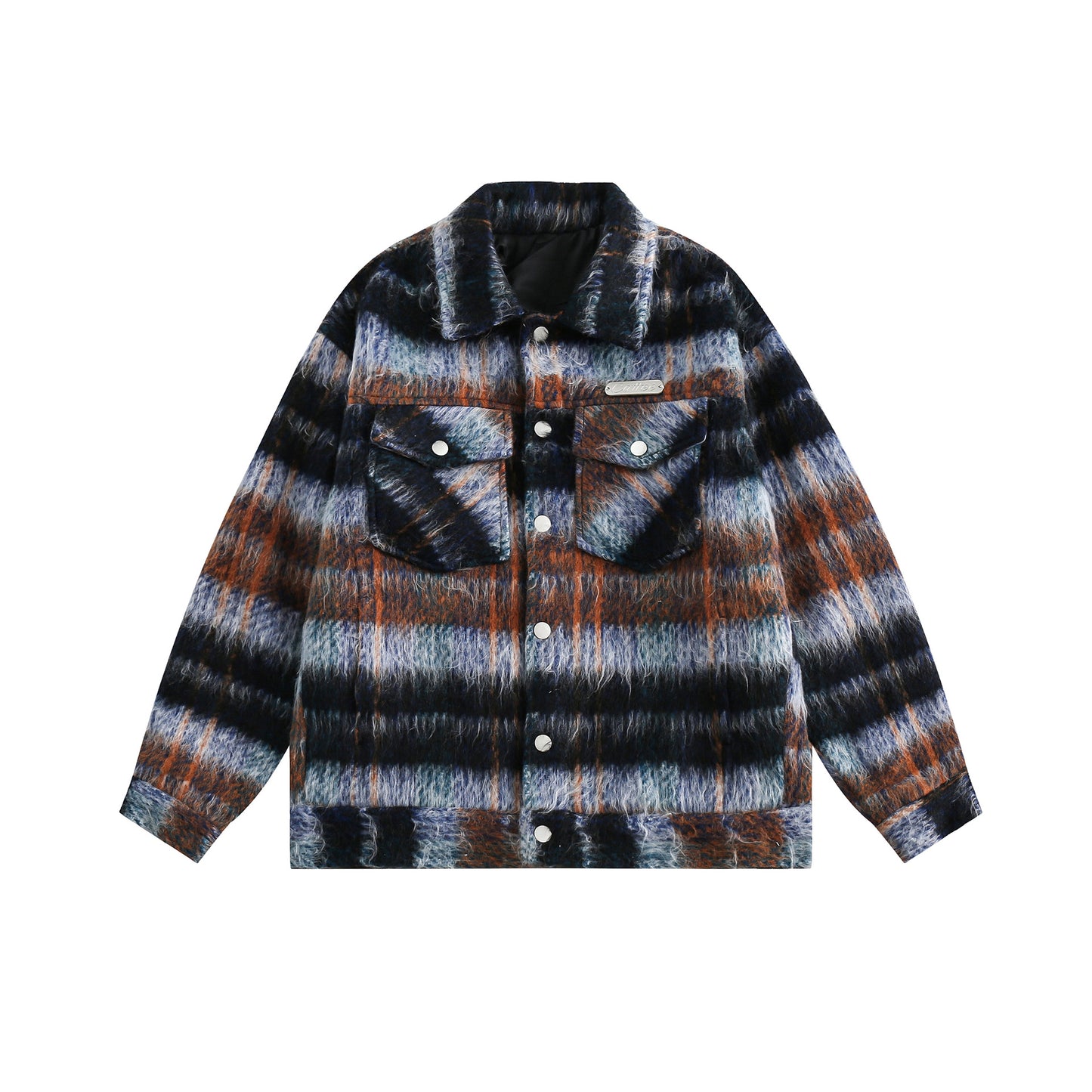 Retro Lapels Heavy Industry Multi-pocket Woolen Jacket