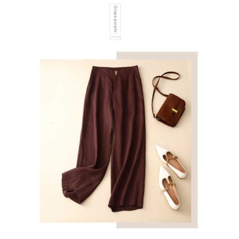 Summer Straight-leg Pants Slimming Versatile Women's Pants Linen Pants