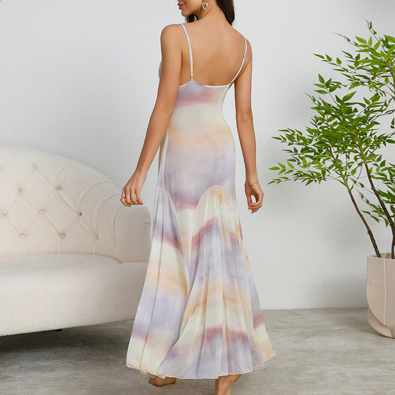 Breathable And Comfortable Womens Dress Printed Slip Dress