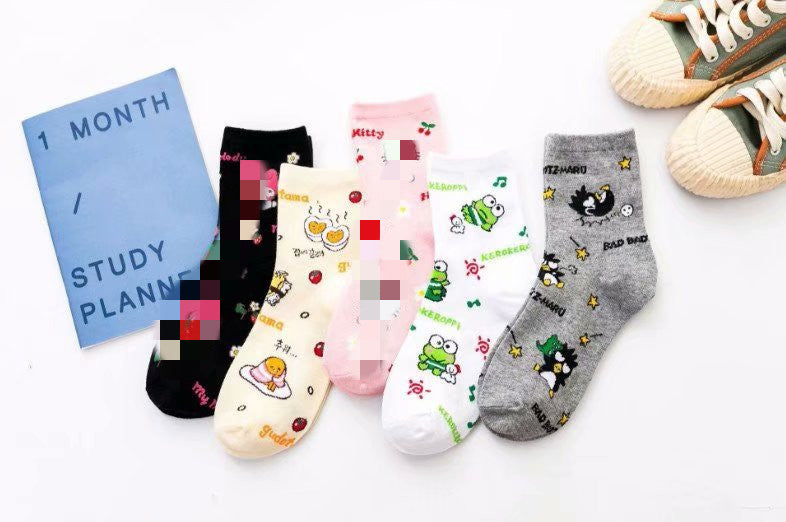 Cartoon Cute Japanese And Korean Girl Heart Socks