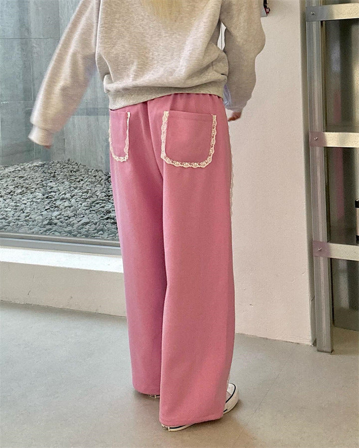 Women's Casual Lace Pocket Sports Casual Pants