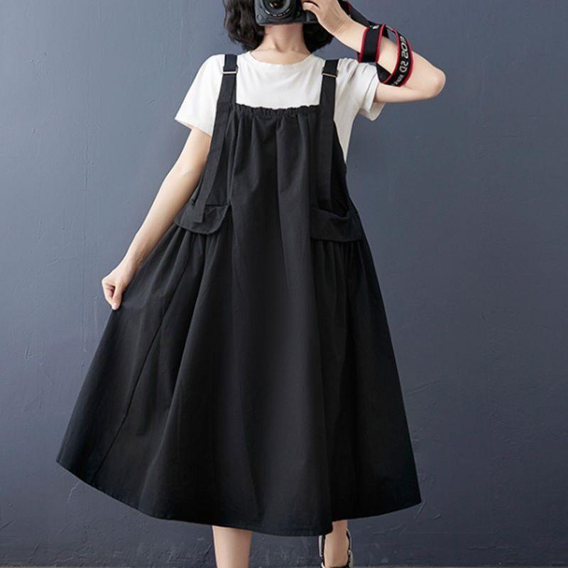 Summer Wear Belly Covering Slimming Fat Sister Western Style Youthful-looking Braces Skirt
