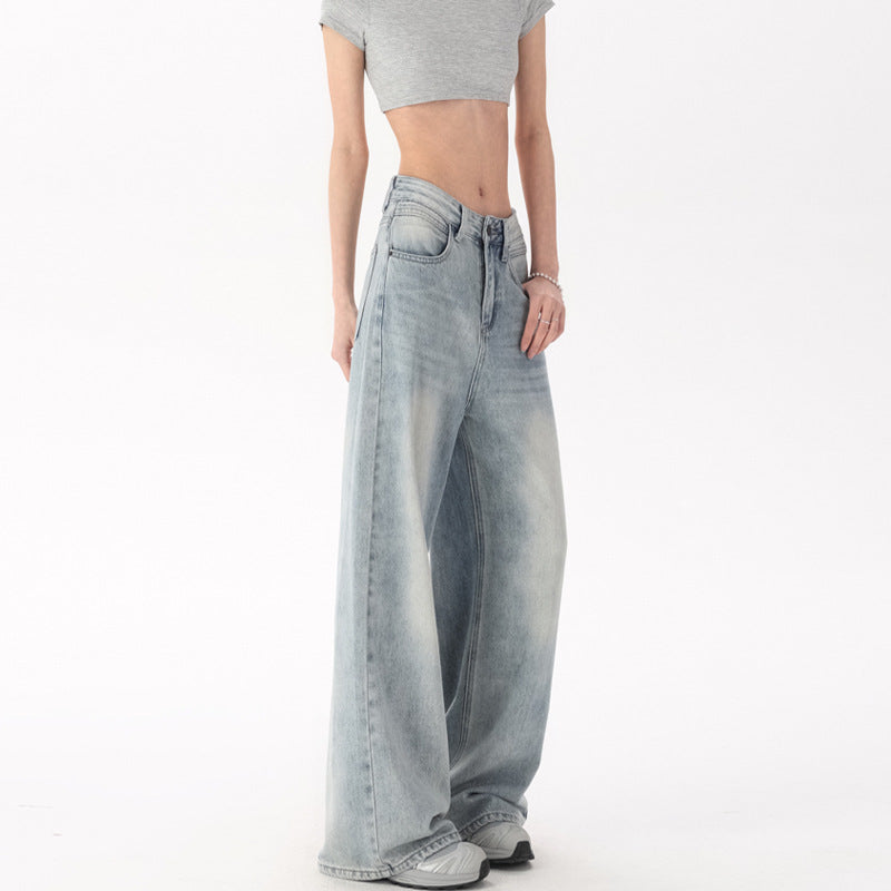 Retro Denim Women's Straight-leg Trousers