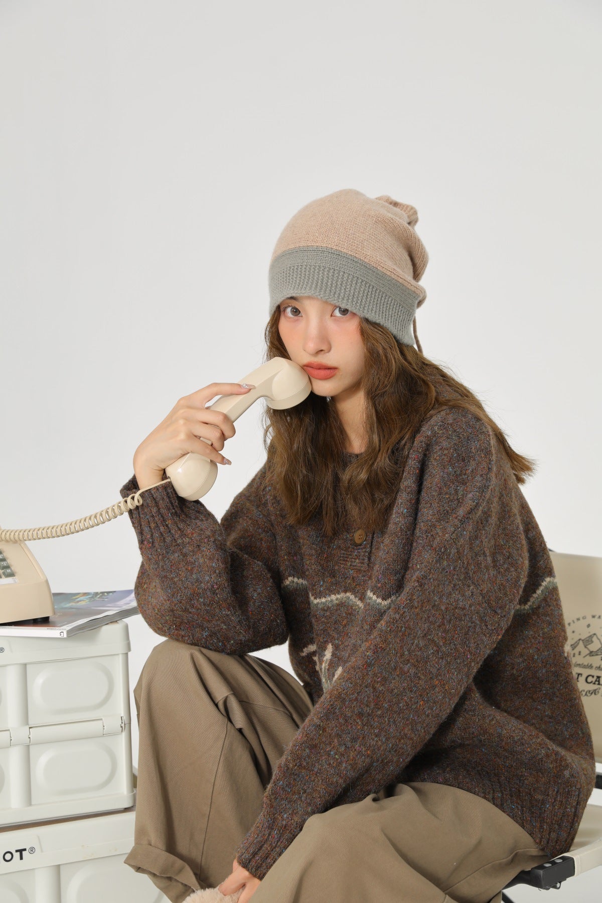 Collar Dual-use Wool Knitted Pile Hat